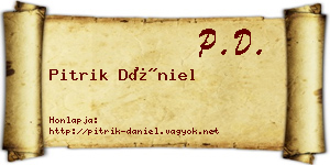 Pitrik Dániel névjegykártya